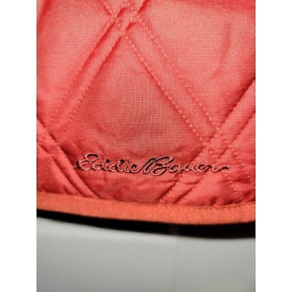 Red Quilted Vest Eddie Bauer Snap Front Lightweight Women's Size Small - Picture 3 of 6